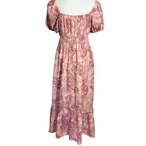 BOG Collective Pink & Rust Western Boho Prairie Style Maxi Dress - Women's L